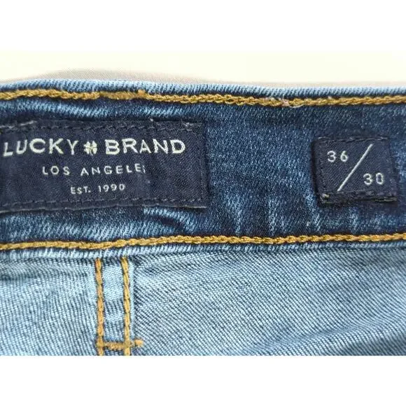 Lucky Brand 412 Athletic Slim Jeans Mens 36x30 Blue Denim Stretch Classic Fit - Picture 10 of 15